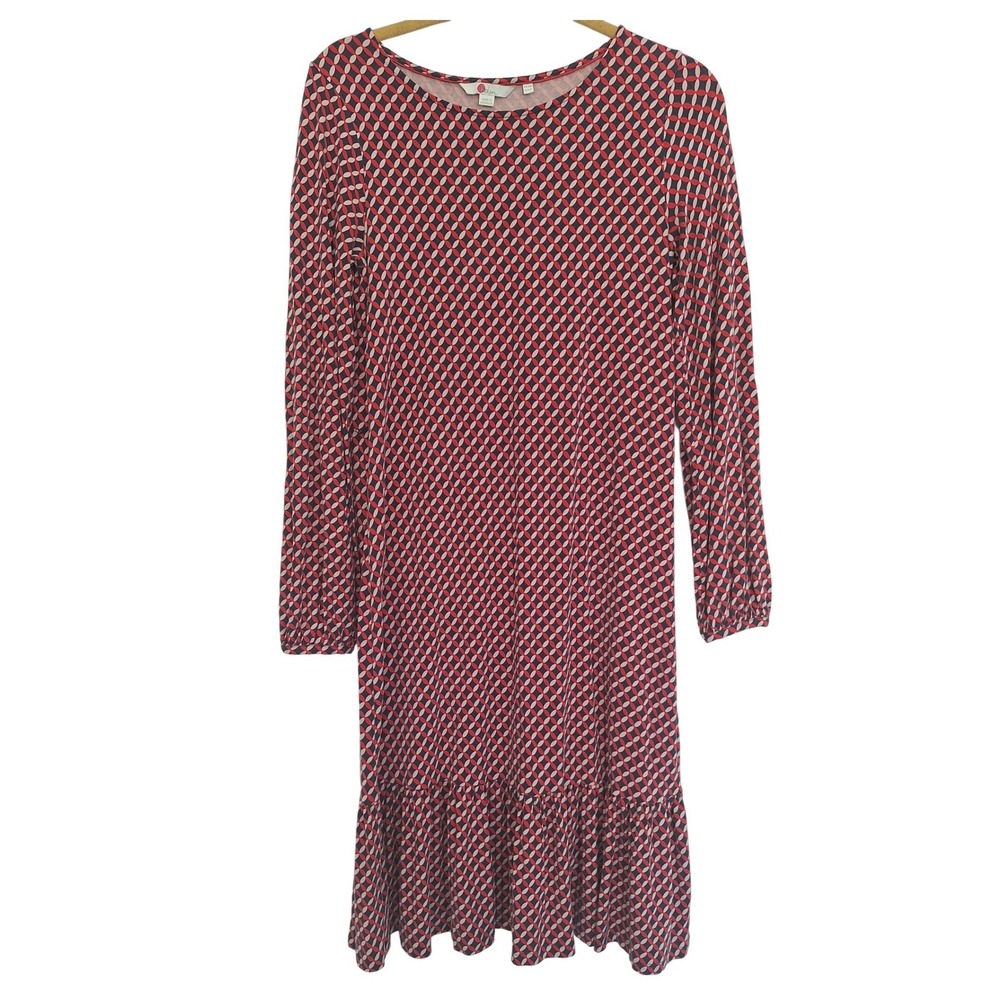 Boden‎ women's long red blue and white dress size 6R
